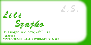 lili szajko business card